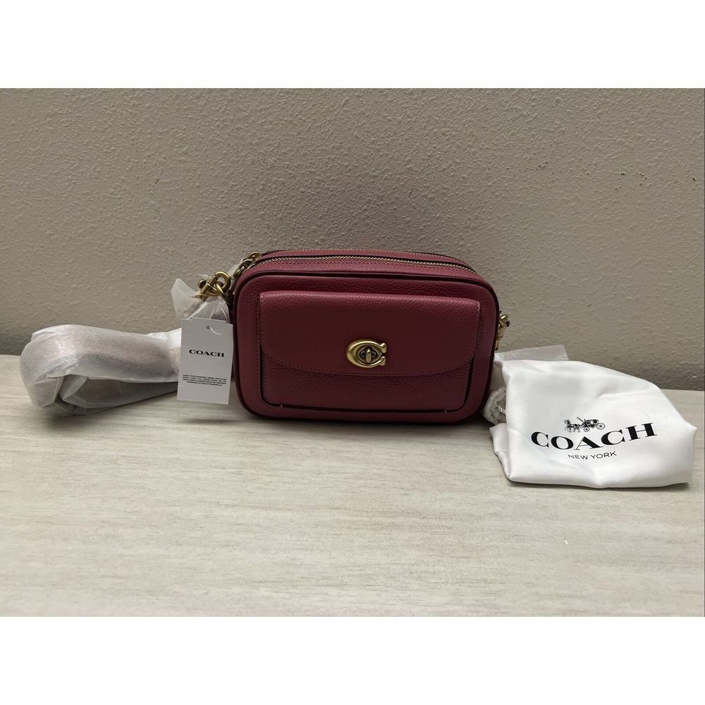 COACH Colorblock Leather Willow Camera Bag, Rouge Multi